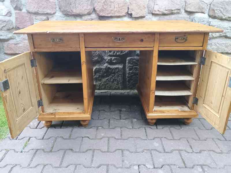 starý psací stůl smrk - foto 5