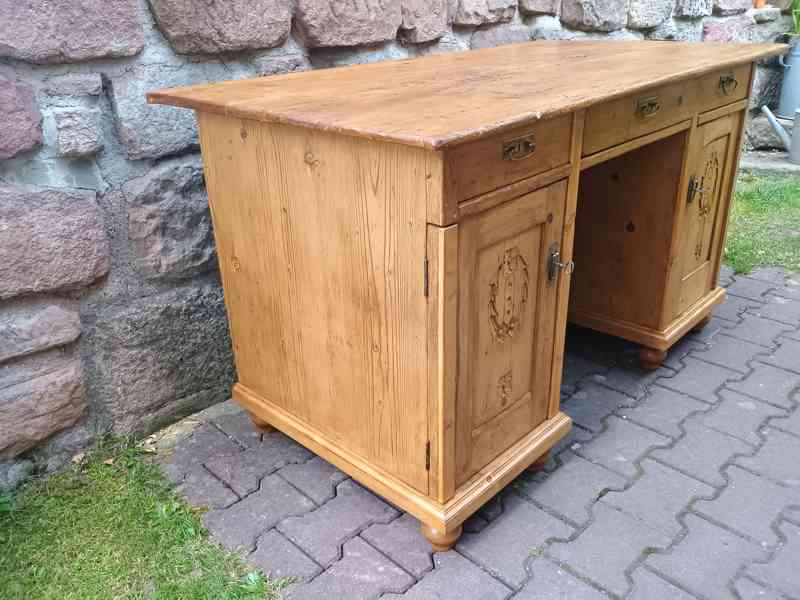 starý psací stůl smrk - foto 2