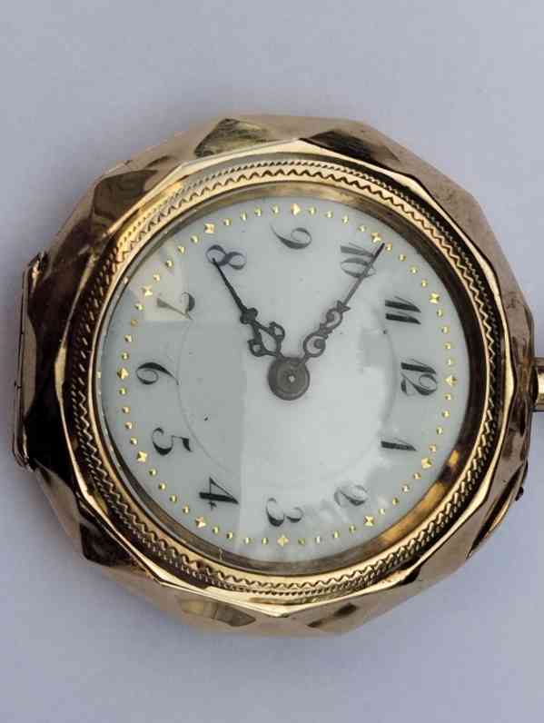 Zlaté 14k staré hodinky jeptišky, hranaté, funkční - foto 22