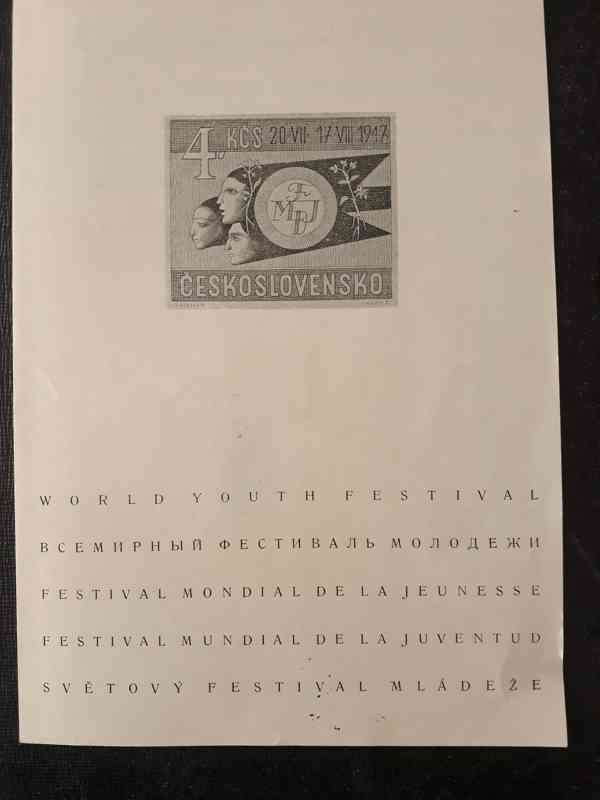  Světový festival mládeže Praha 1947 - 2 známky s razítkem  - foto 2