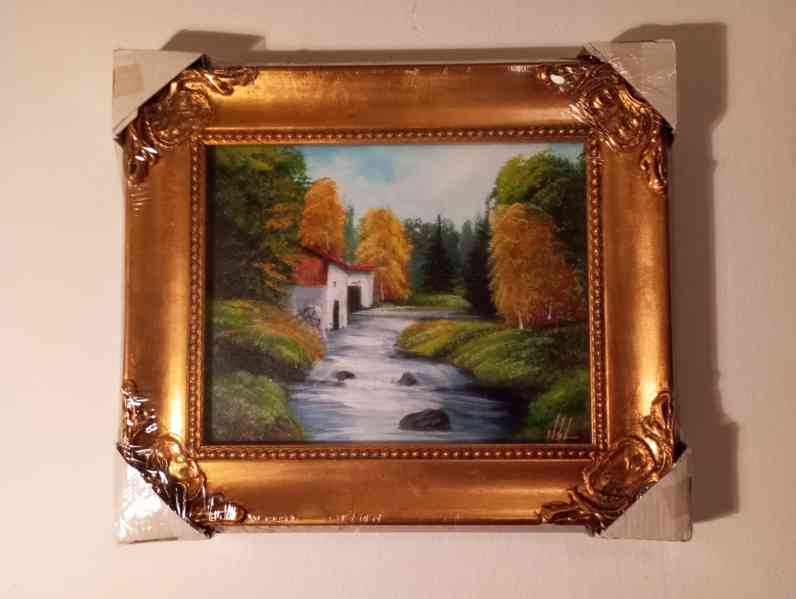 Olejomalba na plátně - zdobený rám 310x260mm - 03 - - foto 2