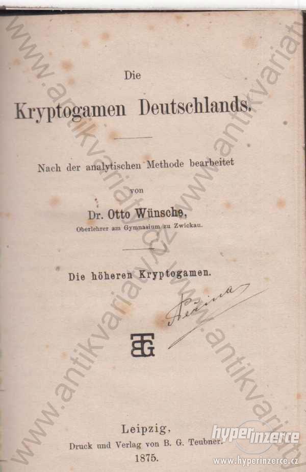 Kryptogamen Deutschlands Otto Wünsche 1875 - foto 1