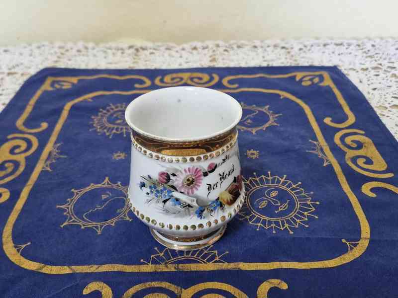 Sbírkový secesní porcelánový Hrnek Mušlák - foto 7