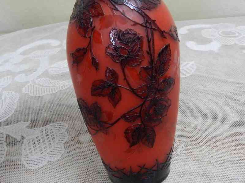 Krásná oranžovo červená Váza Loetz Richard - foto 5