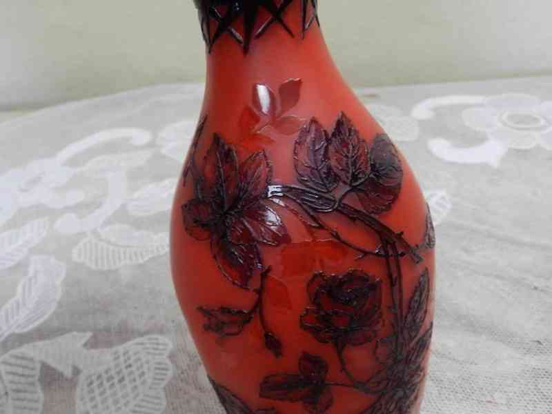 Krásná oranžovo červená Váza Loetz Richard - foto 6