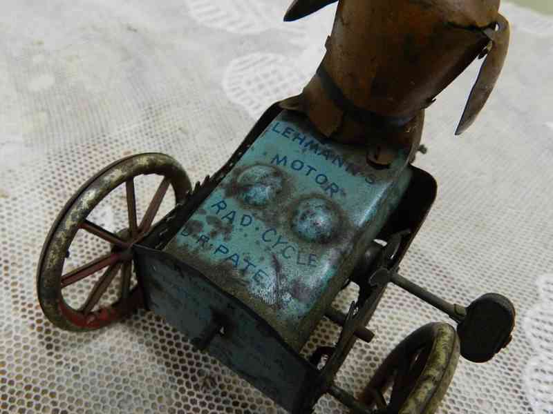 Velmi stará plechová hračka DRGM Lehmann s Motor Rad Cycle - foto 5