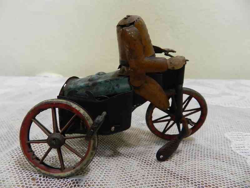 Velmi stará plechová hračka DRGM Lehmann s Motor Rad Cycle - foto 3