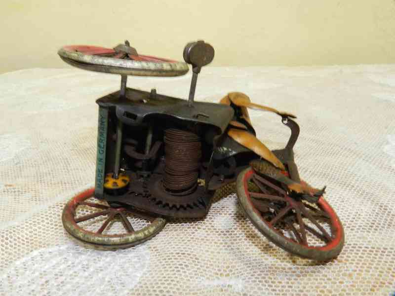 Velmi stará plechová hračka DRGM Lehmann s Motor Rad Cycle - foto 7