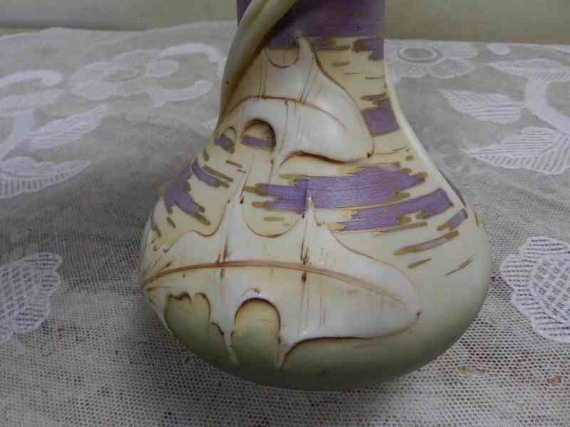 Secesní Váza Riesner Stellmacher a Kessel Amphora Teplice - foto 2