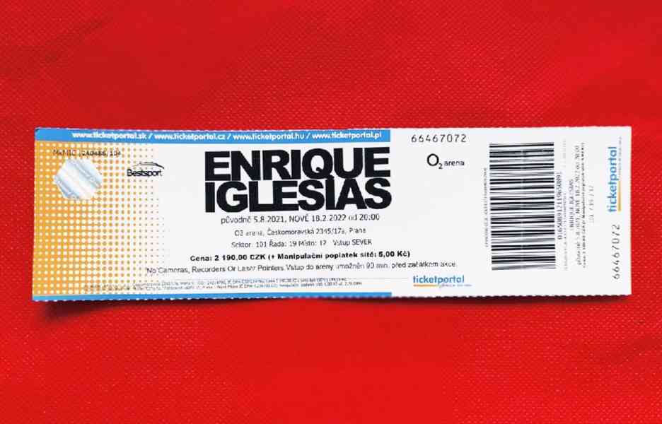 Enrique Iglesias - vstupenka na koncert - foto 1