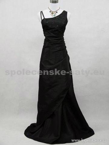 Černé dlouhé společenské plesové šaty nadměrné 52-5 - foto 1