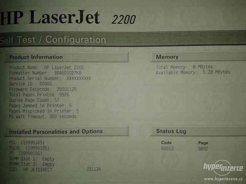 HP Laserjet 2200DN / najeto 10tisic / toner 66% - foto 3