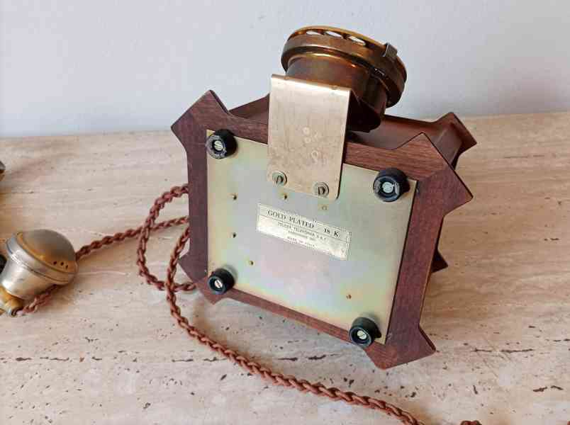 Starožitný elegantní stolní telefon v krásném stavu  - foto 13