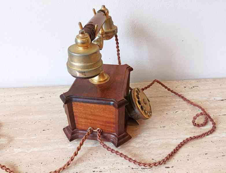 Starožitný elegantní stolní telefon v krásném stavu  - foto 7