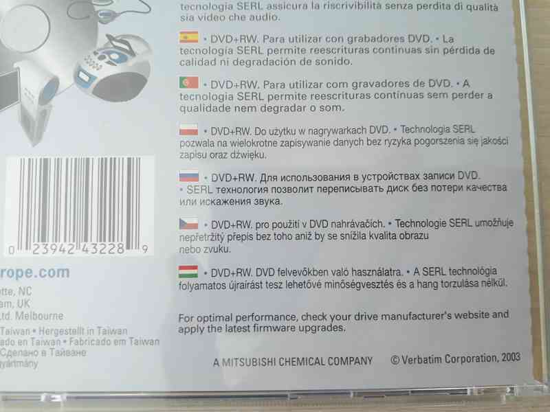  DVD+RW 4x Verbatim AZO 4,7 GB  - foto 3