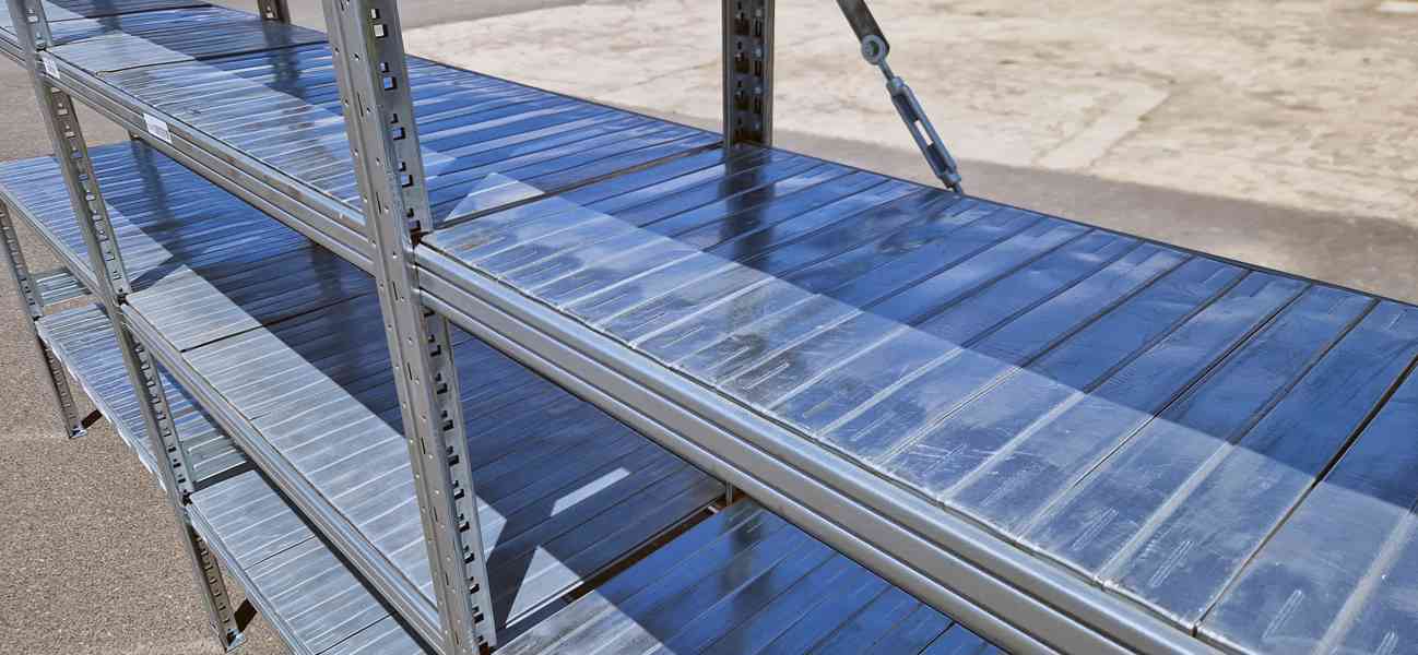 Profesionální Policové Regály Pozinkované. BAZAR - foto 7