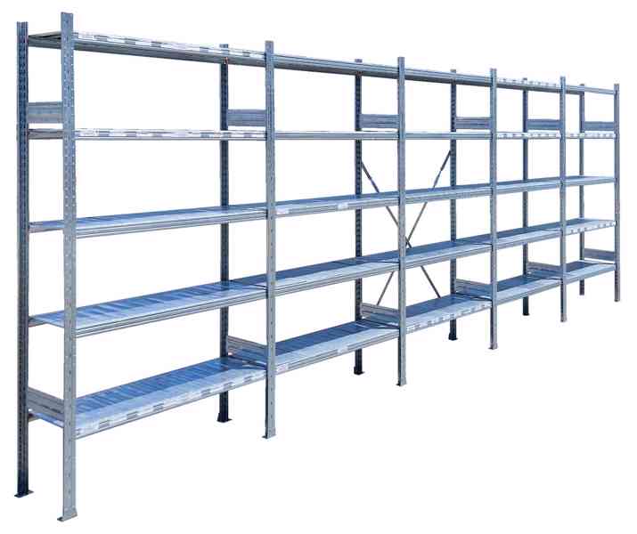 Profesionální Policové Regály Pozinkované. BAZAR - foto 1