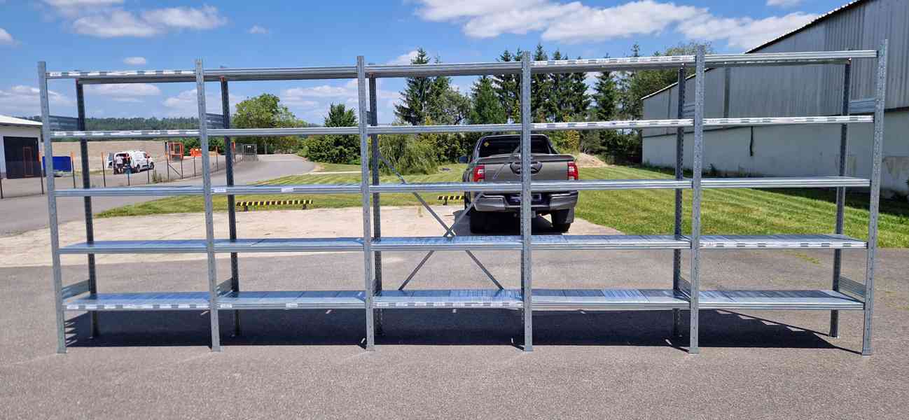 Profesionální Policové Regály Pozinkované. BAZAR - foto 4