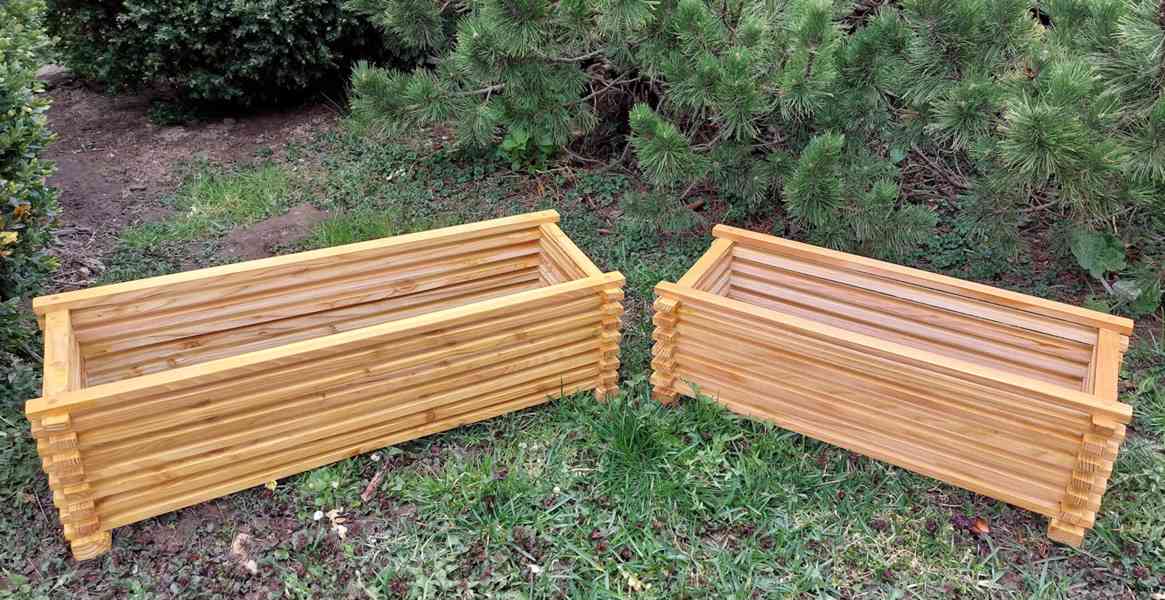 Dřevěný obal na truhlíky, modřínový - foto 3