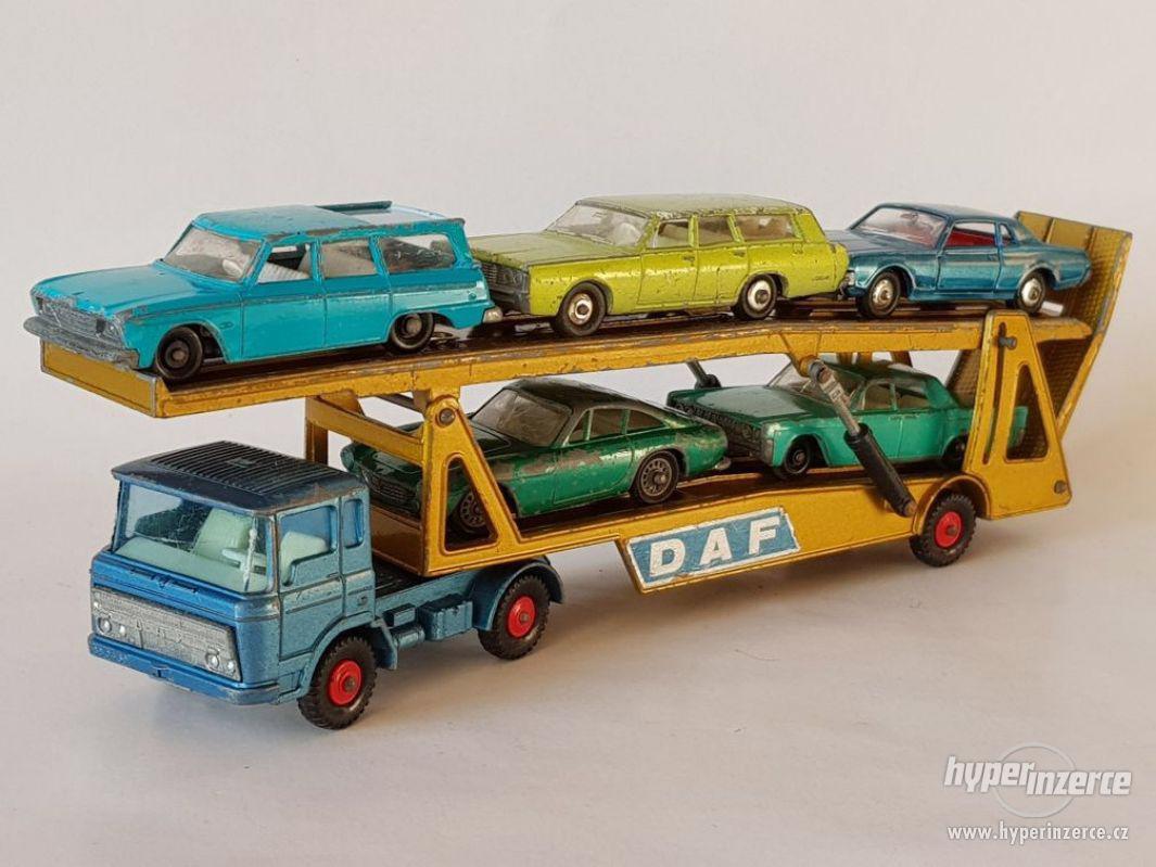 Camion Transporteur De Voitures Matchbox Kingsize K-11 DAF (1969) - Modèle Réduit Lesney 1:43, Bleu - Pour Pneus Seulement