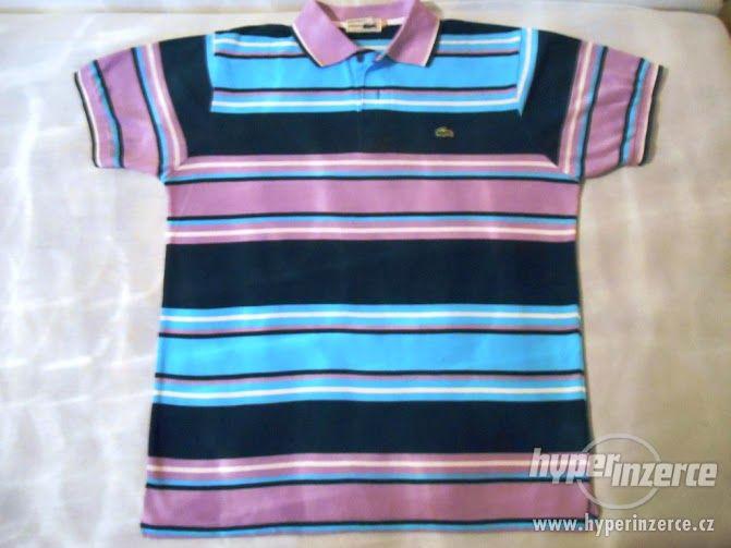 Pruhované pánské triko LACOSTE – XL - foto 1