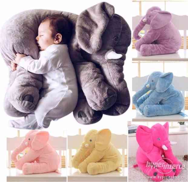 Velký plyšový slon - polštář pro miminka/děti