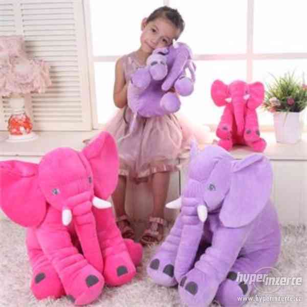 Velký plyšový slon - polštář pro miminka/děti - foto 6