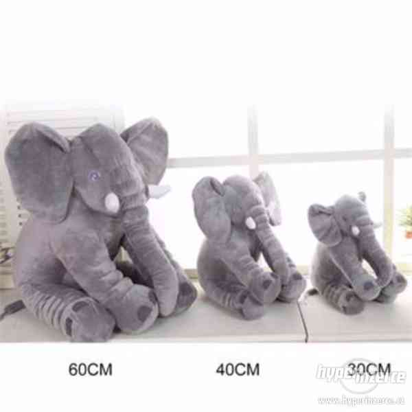 Velký plyšový slon - polštář pro miminka/děti - foto 7