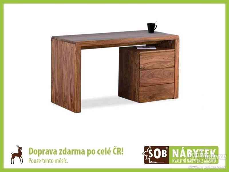 Pracovní stůl z palisandru, dřevěný psací stůl - foto 1