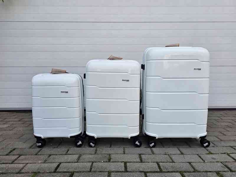 Sada skořepinových cestovních kufrů bílá nové - foto 2