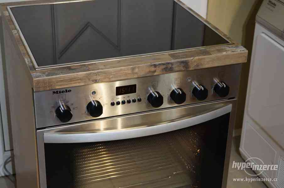 Miele nerezový vestavný sporák H 316 E, vyjížděcí vozík s pl - foto 2