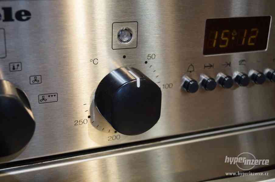 Miele nerezový vestavný sporák H 316 E, vyjížděcí vozík s pl - foto 4