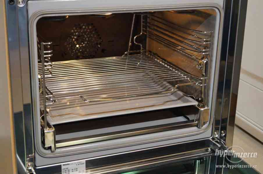 Miele nerezový vestavný sporák H 316 E, vyjížděcí vozík s pl - foto 8