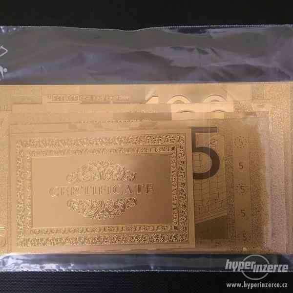 Zlatá bankovka, EURO, sada 9 ks + CERTIFIKÁT! - foto 2