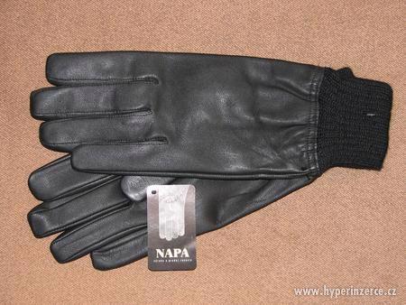 Pánské kožené rukavice s úpletem - foto 1