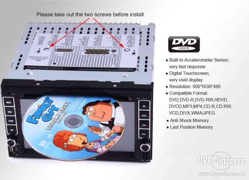 2DIN Dotykove Autoradio Navi GPS DVD BT USB SD - foto 5