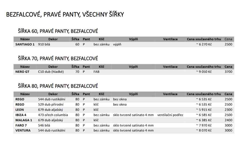 Dveře levé pravé posuvné 60 70 80 90 falc/bezfalc - foto 12