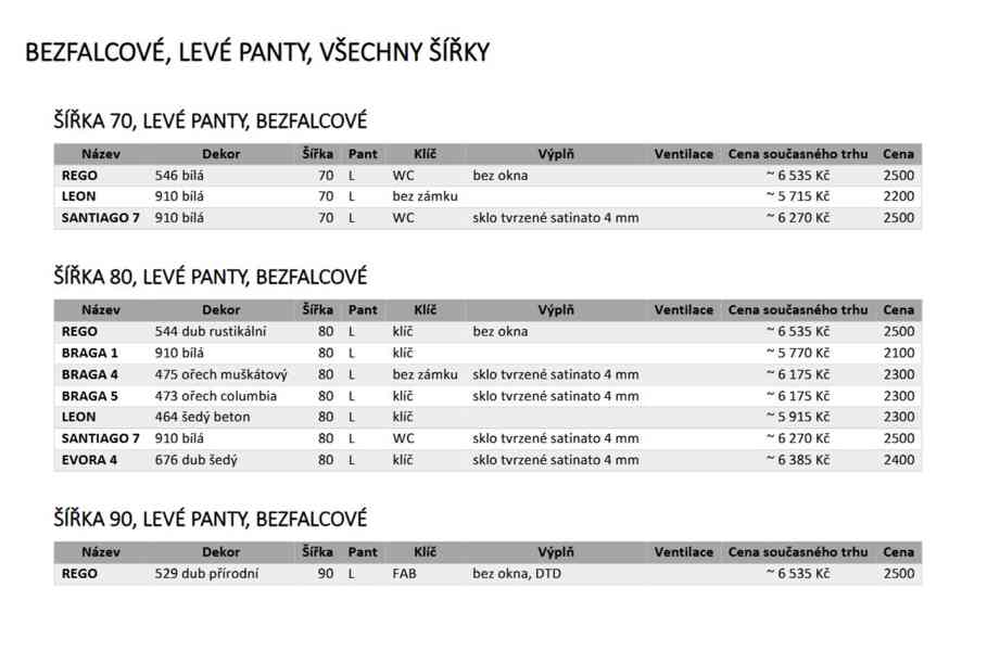 Dveře levé pravé posuvné 60 70 80 90 falc/bezfalc - foto 11