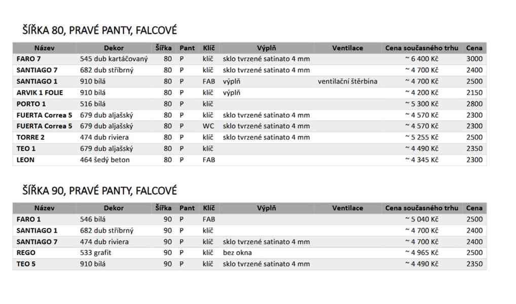 Dveře levé pravé posuvné 60 70 80 90 falc/bezfalc - foto 10