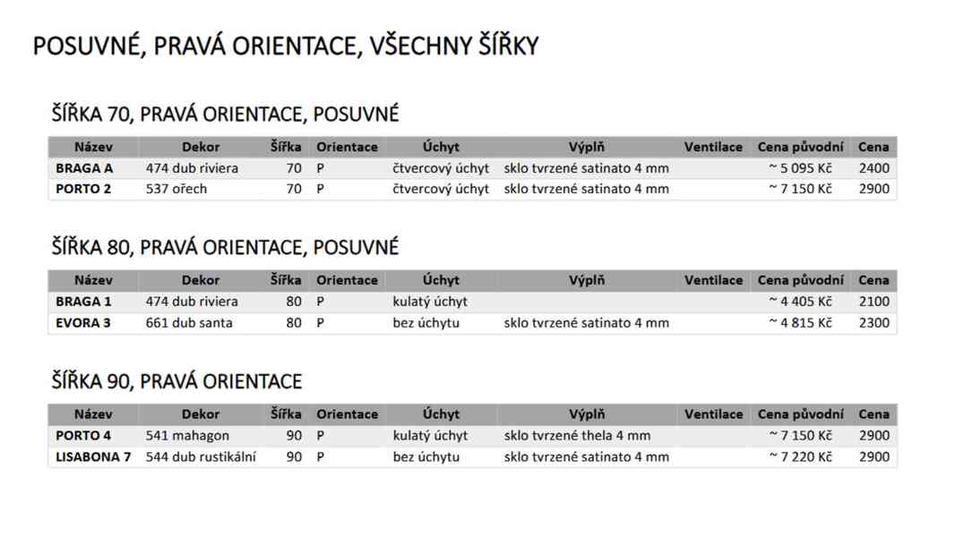 Dveře levé pravé posuvné 60 70 80 90 falc/bezfalc - foto 14