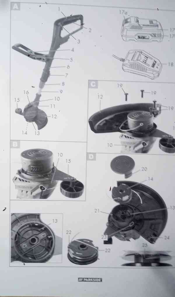 Aku strunová sekačka PART 20-Li C3, 4 Ah - foto 9