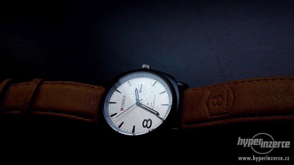 Nové armádní hodinky Curren - pásek pravá kůže! Sleva 320,- - foto 5
