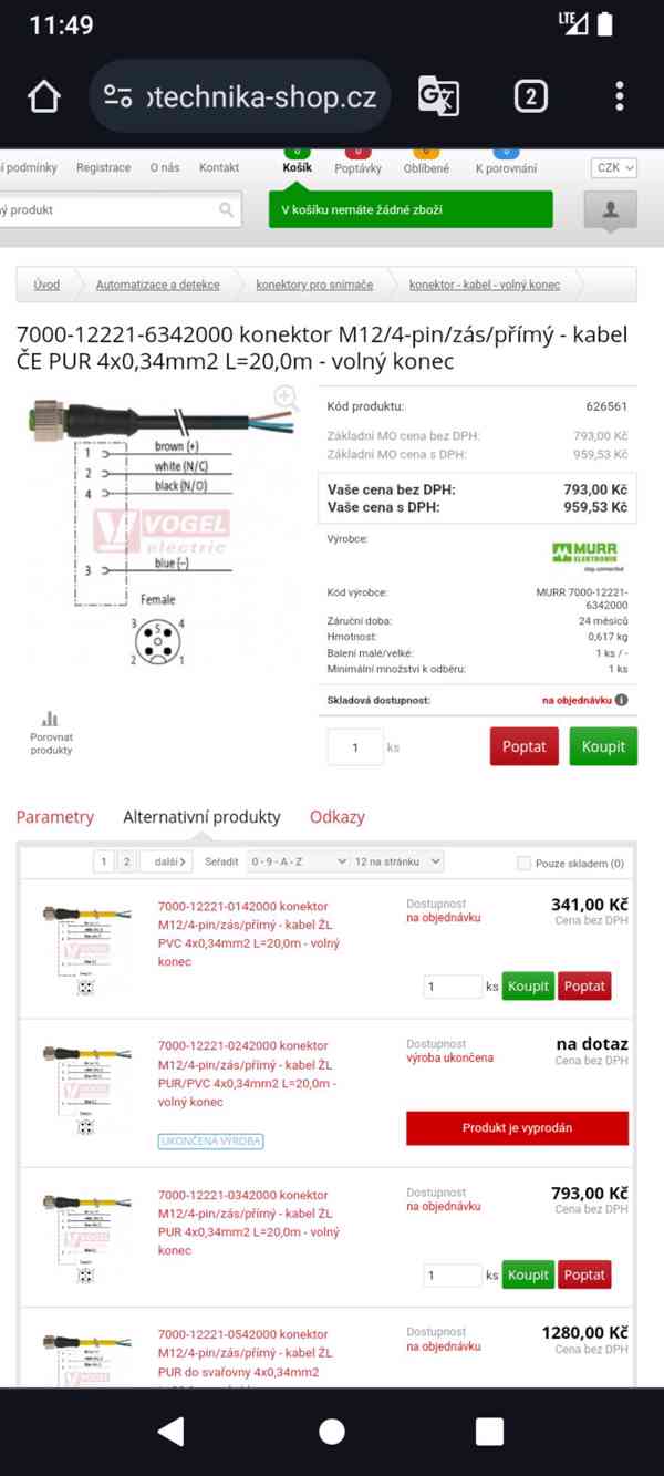 Kabel 7000-12221-6342000 konektor samice, M12, 4-pin, přímý  - foto 5
