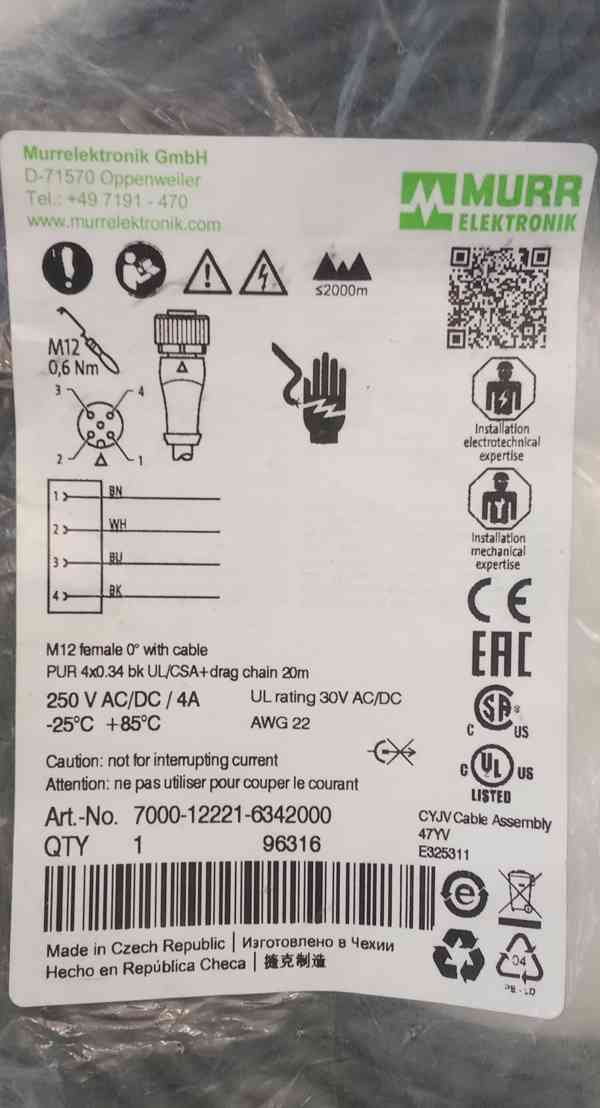 Kabel 7000-12221-6342000 konektor samice, M12, 4-pin, přímý  - foto 2