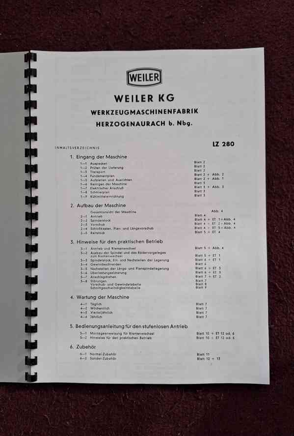 Návod soustruhu Weiler LZ-280 - foto 2