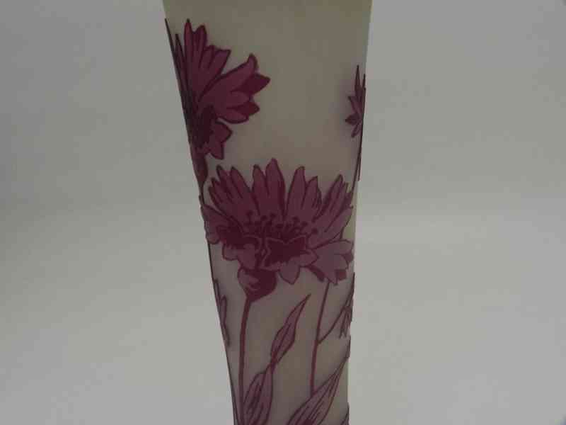 Hezká secesní fialová Autorská Váza květiny - foto 3