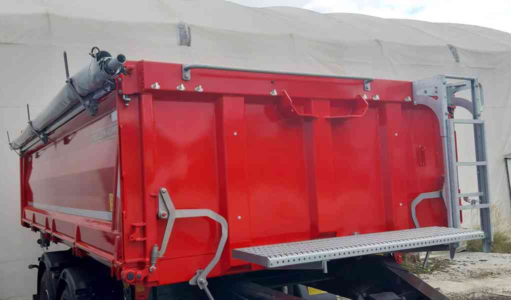 Sklápěcí přívěs MEILLER se ZVEDACÍ NÁPRAVOU / plachta - foto 20