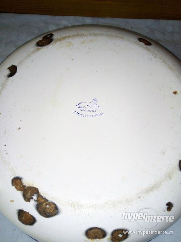 Smaltované nádobí - 4 ks (Mísa, 2 hrnky, víko) - foto 2