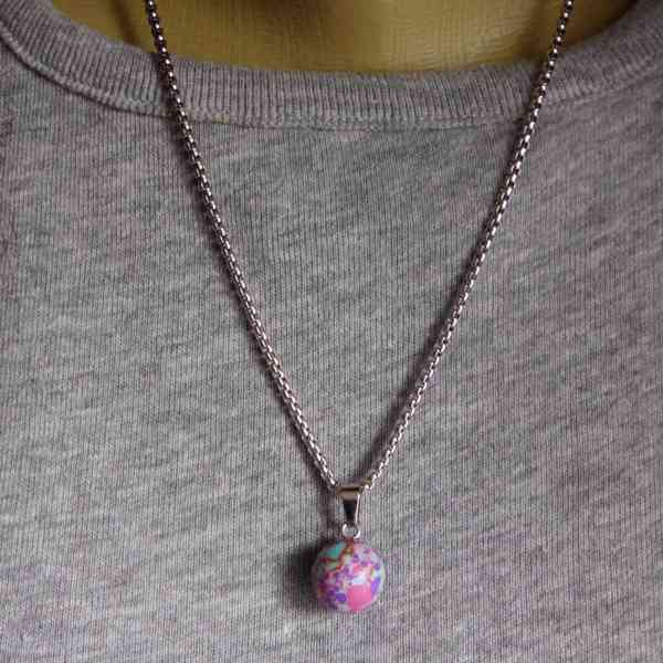 Náhrdelník nerez s polodrahokamy - foto 3