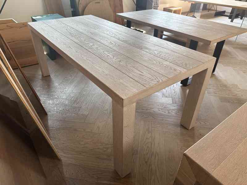 Dubový stůl bělený kartáčovaný 2100x950 mm - VÝPRODEJ - foto 3